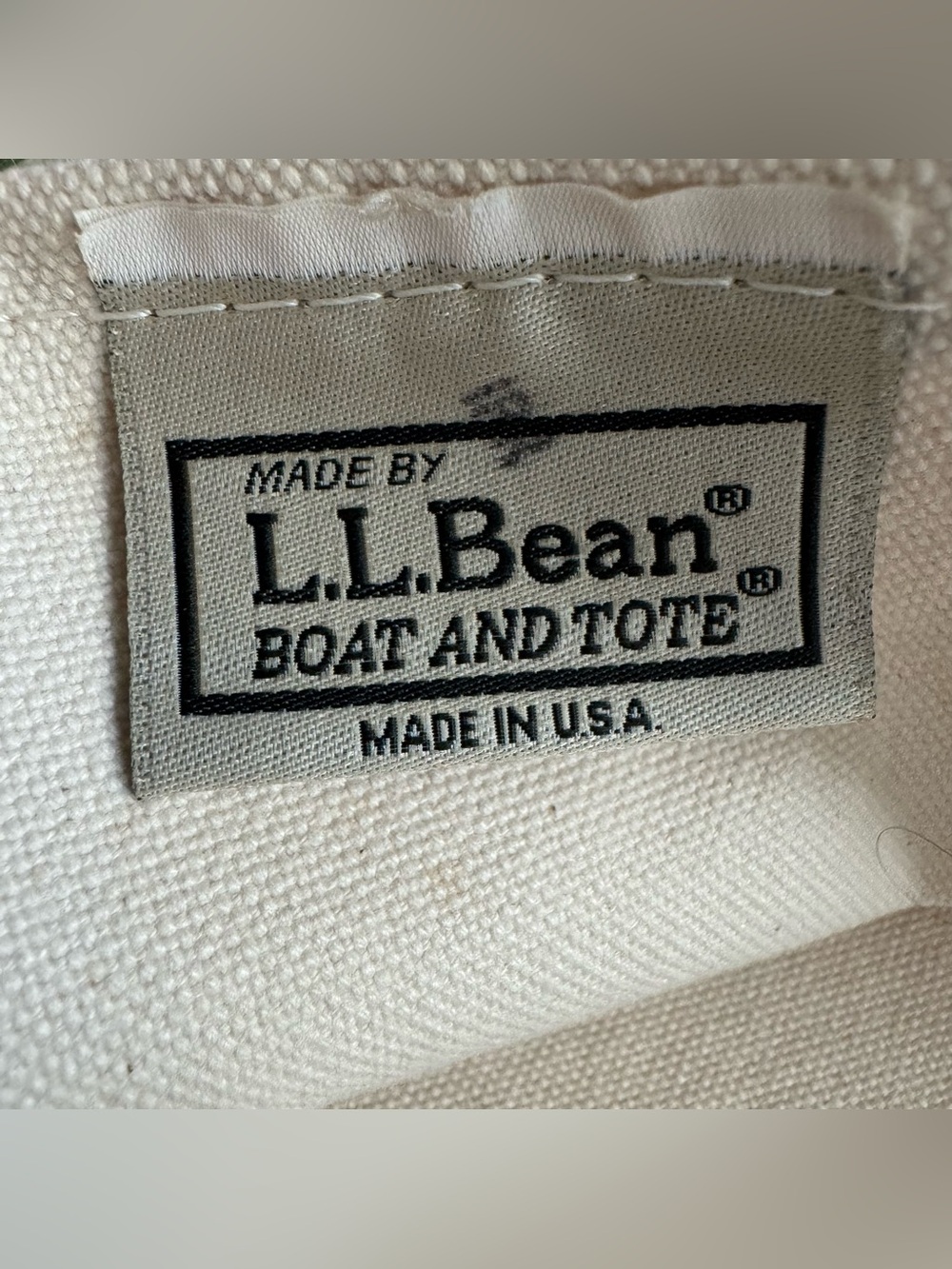 Vintage L.L. Bean Boat And Tote Small Green Canvas Open Top USA Preppy Coastal - Picture 8 of 15